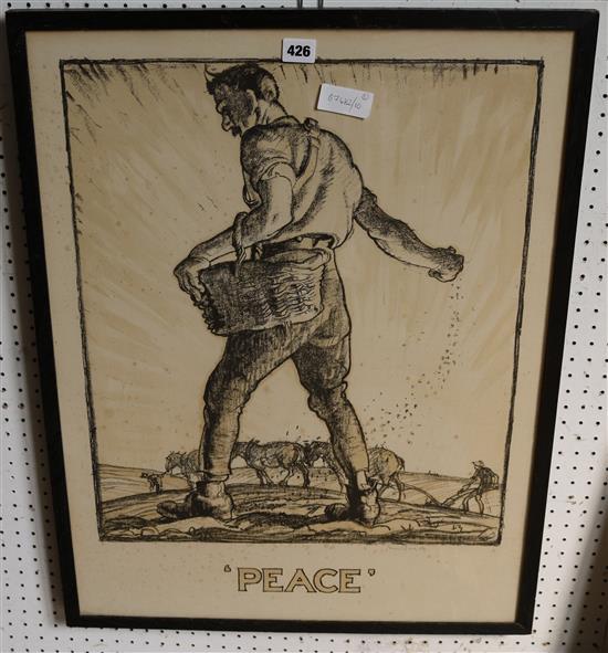 Sir Frank Brangwyn R. A., (1867-1956), lithograph, Peace, circa 1918, signed in pencil